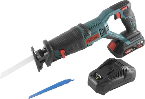 Güde UNIVERSAL-SÄBELSÄGE USS 20-201-24 - Vielseitige Akku-Säbelsäge für Holz und Metall, inkl. Akku und Ladegerät, ideal für Garten- und Renovierungsarbeiten.