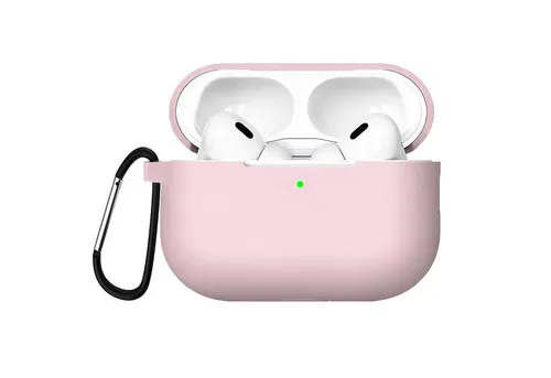 CoolGadget Kopfhörer-Schutzhülle Basic Silikon Hülle für AirPods Pro 2 Schutzhülle mit Karabiner, Soft Touch Case, stoßfest, rutschfest, 360° Schutz, kabellos ladbar