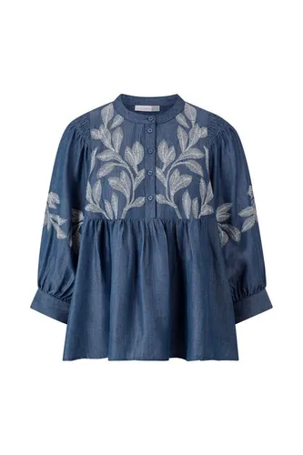 RICHROYAL T-Shirt T blouse with embroidery, denim blue
