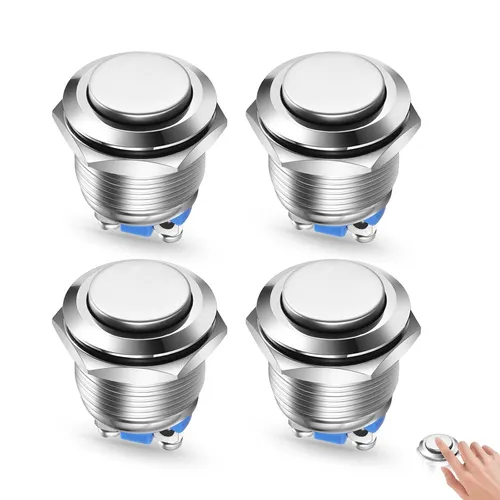 Stück 19mm Taster Druckschalter Wasserdicht Drucktaster Momentaner Schalter 4