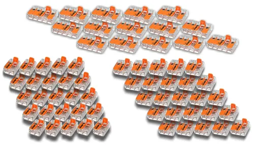WAGO Klemmen Set (65 Stk) 25x 221-412 | 25x 221-413 | 15x 221-415 Hebelklemme