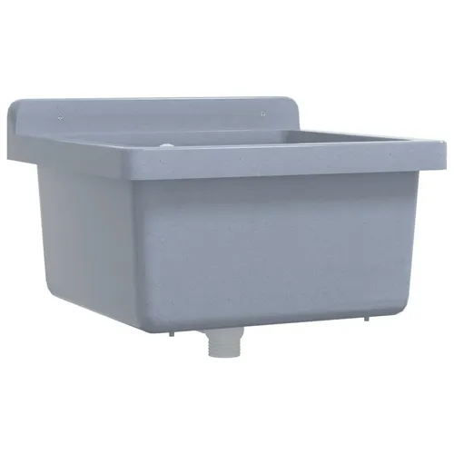 vidaXL Ausgussbecken 40x40cm - Vielseitiges Waschtisch für Werkstatt und Garten - Praktisches Ausgussbecken aus 100% PP, stoßfest und langlebig. Ideal für Innen- und Außenbereiche mit Überlauf für sorgenfreies Spülen.