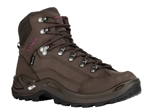 LOWA Renegade GTX MID Damen Schuhe - Braun 40 - Wanderschuhe mit GORE-TEX Membran für dauerhaften Wasserschutz und Atmungsaktivität. Ideal für Outdoor-Abenteuer mit optimalem Halt und Komfort.