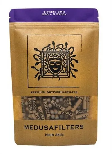 Medusafilters® 250 Stück 6mm Ø Slim Premium Aktivkohlefilter - Haushaltsgroßgeräte: Hochwertige Kokos-Aktivkohlefilter mit veganen Fasercaps für ein sanftes Raucherlebnis und unverfälschten Geschmack – ideal für Selbstgedrehte.