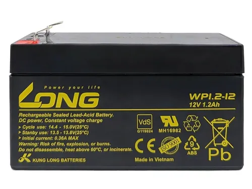 Akku Kung Long WP1.2-12 12V 1,2Ah AGM Batterie Blei wartungsfrei VDS battery