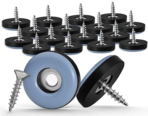 GLEITGUT 16 x Teflongleiter zum Schrauben 22 mm PTFE Möbelgleiter 5 mm stark Stuhlgleiter rund