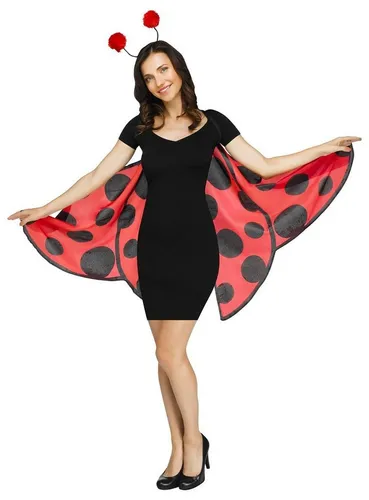 Fun World Kostüm-Flügel Marienkäfer - Verkleidungszubehör mit geschmeidigen Käferflügeln aus leichtem Stoff, ideal für Fasching und unvergessliche Auftritte.