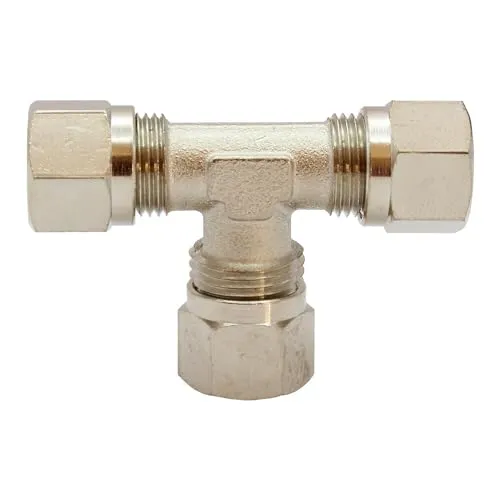 RIEGLER 112041-N 135 T-Verschraubung, Rohr-Außen-Ø 6 mm, SW 9, SW1 12, Messing vern., 1Stk