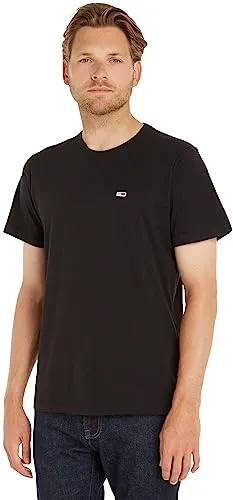 Tommy Jeans Herren T-Shirt Kurzarm TJM Classic, Schwarz (Black), L - T-Shirts für Herren, aus 100% Bio-Baumwolle für hohen Tragekomfort und lässigen Look, ideal für jeden Anlass und perfekt kombinierbar.