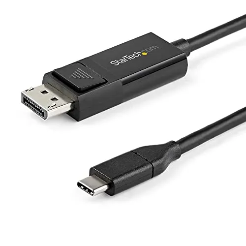 StarTech.com CDP2DP1MBD USB-C auf DisplayPort-Kabel - USB-Kabel für 4K 60 Hz, bidirektional und Thunderbolt 3-kompatibel; ideal für die Verbindung von USB-C Geräten mit DisplayPort Monitore.