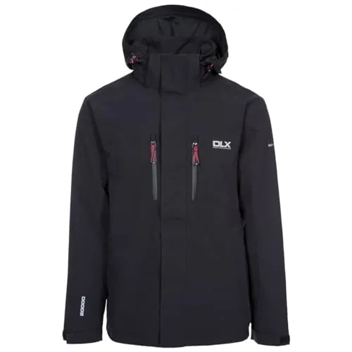 Trespass Herren Oswalt Jacket, Black, M - Funktionsjacke, wasserdicht bis 20.000mm WS und atmungsaktiv, ideal für Outdoor-Aktivitäten bei jedem Wetter.