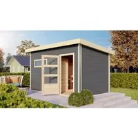 Karibu Saunahaus Hendrik 3 mit 9kW Ofen und externer Steuerung
