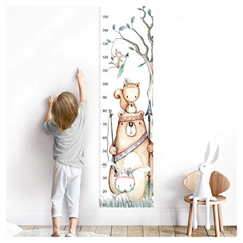 Little Deco Wandtattoo Messlatte 150cm Bär Hase Eichhörnchen DL457