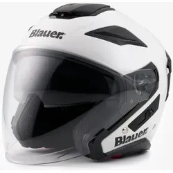Blauer JJ-01 Monocolor Jethelm, weiss, Größe L für Männer