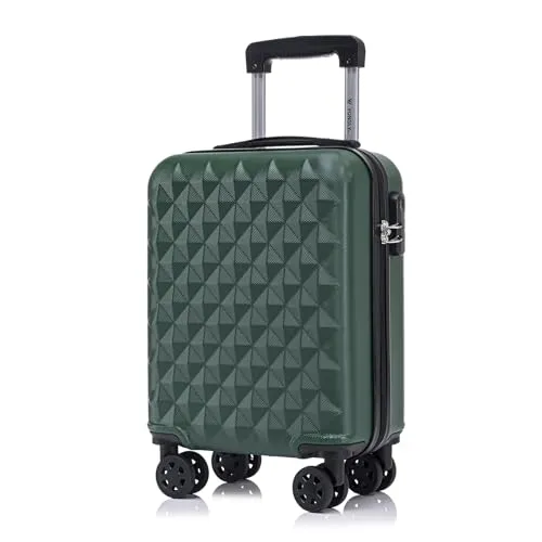 YONSLY Koffer Suitcase S Dunkelgrün – Kabinenkoffer mit 4 Rollen - Der YONSLY Kabinenkoffer überzeugt mit robustem ABS-Material und 360°-Rollen für mühelose Mobilität. Mit einem integrierten Sicherheitsschloss und ergonomischem Gummigriff ist er ideal für Reisen und den täglichen Gebrauch.