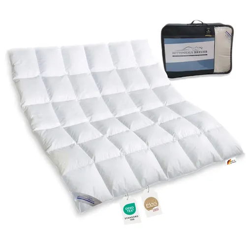 Daunendecke 100% Neue Premium Daunen 200x200 - Bettdecke für den Winter, gefüllt mit 100% Daunen für optimale Wärme und Allergiker geeignet. Zertifiziert nach Öko-Tex Standard 100.