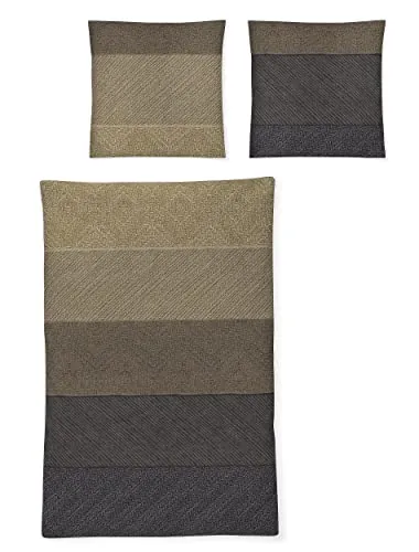 Irisette Fein-Biber Bettwäsche-Garnitur Enzo-8430, 200x200 cm - Hochwertige Bettwäsche in honig, 100% Baumwolle, kuschelig warm und atmungsaktiv. Mit verdecktem Reißverschluss für einfaches Beziehen, ideal für kalte Nächte.