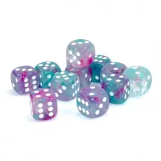 Chessex Würfel - 16mm - Nebula Wisteria/white LUMINARY (Würfelset 12 x W6) - leuchtet im Dunkeln 292880