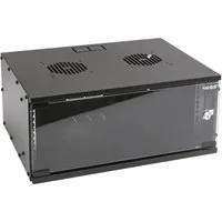 HMF Netzwerkschrank 65704-02, 19 Zoll, 4HE - Robustes 19 Zoll Servergehäuse mit abschließbarer Sicherheitsglastür und optimalen Kabelzuführungen, ideal für Wand- oder Standmontage.