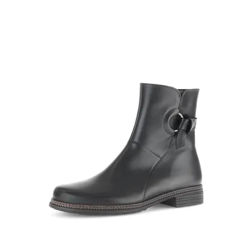 Gabor Damen Biker Boots - Warm gefütterte Stiefeletten für die Übergangszeit - Wanderschuhe mit warmem Innenfutter, ideal für kühle Tage. Aus hochwertigem Glattleder mit praktischem Reißverschluss und blockabsatz für optimalen Komfort.