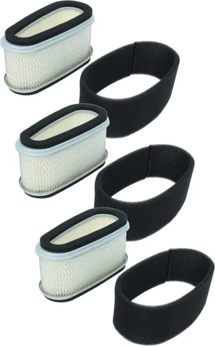 vhbw Filter-Set kompatibel mit Gravely 21391300 Rasenmäher-Motor - 6x Ersatz-Filter (3x Luftfilter, 3x Vorfilter)