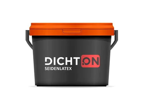 DICHTON Latexfarbe D.41W, weiß seidenglanz, Innenwandfarbe Küche Bad, Latex Wandfarbe abwaschbar