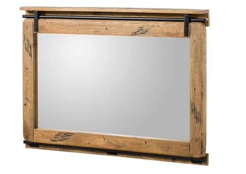 Massivmoebel24 Spiegel RAILWAY #178 in beige von Massivholzmöbel24