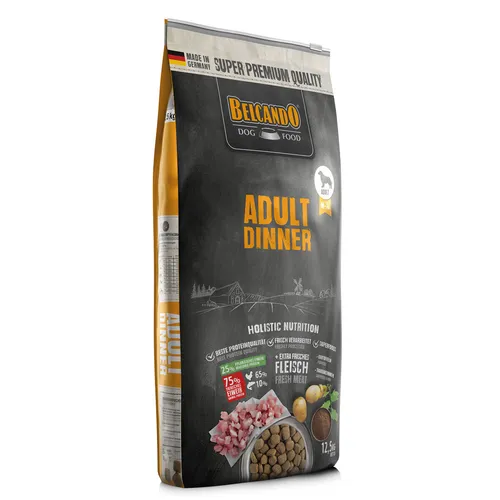 BELCANDO Adult Abendessen 12,5 kg - Hochwertiges Hundefutter - Hundefutter mit zartem Geflügel und gesunden Kartoffeln, perfekt für ausgewachsene Hunde. Ideal für eine ausgewogene Ernährung.