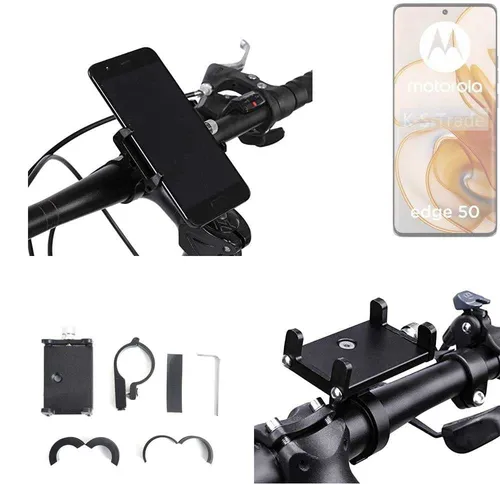 Fahrradhalterung für Motorola Edge 50 – Universelle Lenkstangenhalterung - Praktische Halterung für Ihr Motorola Edge 50, einfach am Lenker zu befestigen. Ideal für alle Fahrradtypen, robustes Aluminium-Design und inklusive Werkzeug. Genießen Sie Ihre Touren mit sicherem Halt!