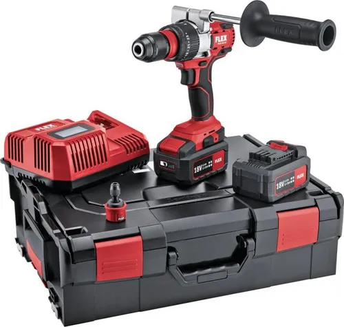 Flex 18V Akku-Schlagbohrschrauber PD 2G 18.0-EC/5.0 Set - Akkuschrauber mit kraftvollem 18V Akku, ideal für vielseitige Anwendungen in Haushalt und Werkstatt, kabellos und leistungsstark.