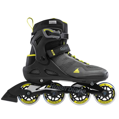 Rollerblade Inline Skates Macroblade 80 - Schwarz/Lime, Herren - Inliner für Freizeit-Skater, ideal für Anfänger mit stabiler Schuhkonstruktion, gepolstertem Innenschuh und atmungsaktivem Mesh für hohen Komfort und Halt.