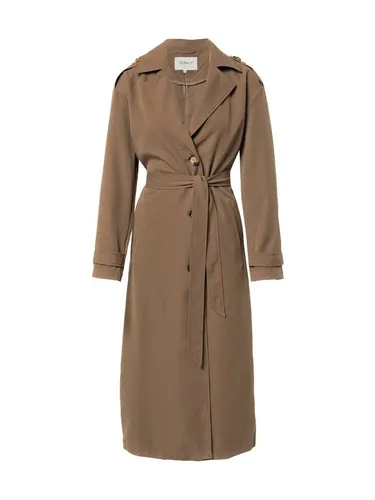 ONLY Damen Langer Trench Coat - Eleganter Basic Übergangs Mantel - Funktionsjacken - Ideal für den Übergang zwischen den Jahreszeiten mit umweltfreundlichem Futter aus 100% recyceltem Polyester und modischem Gürtel.