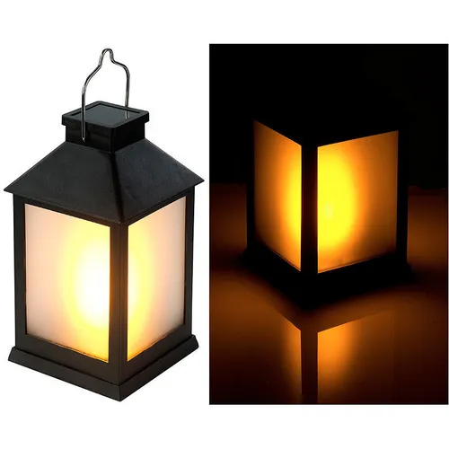 Lunartec Solar-Gartenlaterne mit Flammeneffekt-LEDs - Strahler & Flutlichter, beeindruckender Flammeneffekt durch 12 LEDs, ideal für stimmungsvolle Beleuchtung im Garten, mit Lichtsensor und Akku für uneingeschränkte Nutzung.