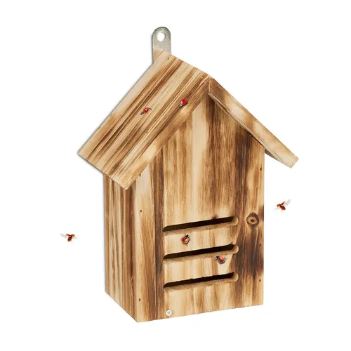 Marienkäferhaus – Insektenhotel für Marienkäfer - Bienen- & Insektenhotels, attraktives Holzhaus für Marienkäfer, fördert die biologische Vielfalt in Ihrem Garten.