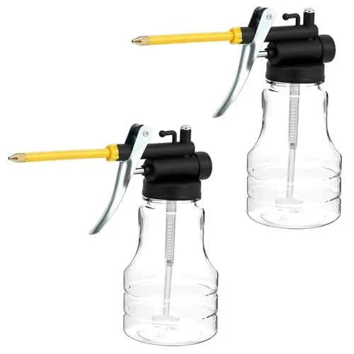 ECVUKQ 2 Stück Ölkanne 250ml, Ölkännchen Transparent Öler Flexible Plastik Ölspritzkanne Ölkanister mit Pumpe für Verbreitet Schmierbereich Mechanische Wartung Kfz-Reparatur