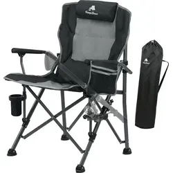 CampFeuer Angelstuhl Grau/Schwarz mit Angelhalterung - Sonstiges | Der CampFeuer Angelstuhl bietet mit seiner zusätzlichen Angelhalterung und einer Tragkraft von bis zu 150 kg höchsten Komfort und Stabilität für entspannte Angeltage im Freien.