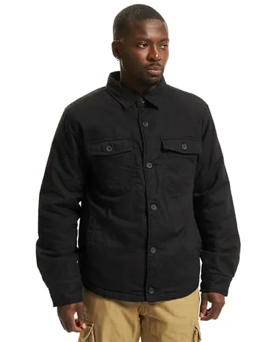 Brandit Lumber Jacket - Wattierte Flanelljacke in Schwarz, Größe M - Funktionsjacke mit 2 großen Brusttaschen und Innentasche, ideal für kühle Tage und praktische Aufbewahrung.