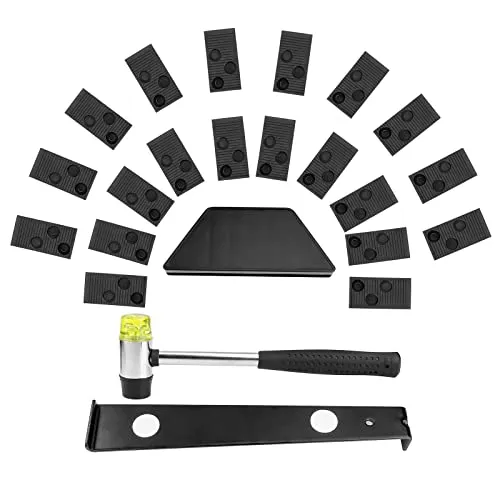Laminat Holzfußboden Installations Set Verlegeset für Laminatfußböden mit Schlagklotz Zugstange Doppelseitiger Hammer 20 Abstandhaltern
