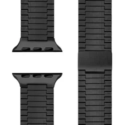 NALIA Chronos Edelstahl Armband für Apple Watch – Nachtschwarz - Hochwertiges Edelstahl-Armband für Apple Watch Ultra/SE und Series 1-10. Elegantes Design mit stufenlosem Magnetverschluss für perfekten Sitz. Ideal für jeden Anlass – stilvoll und robust.