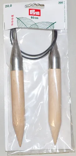 Rundstricknadel Wood Holz von Prym 221614 15,0mm - 80cm