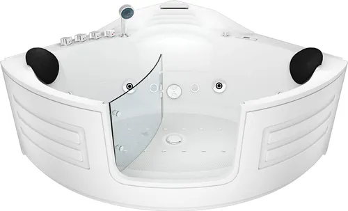 Whirlpool Pool Badewanne Eckwanne W70H-SC 150x150cm mit Tür - Sanitäranlagen & Zubehör, erleben Sie Entspannung pur mit aktiv reinigbaren Schläuchen und leistungsstarker Massagefunktion für bis zu zwei Personen.