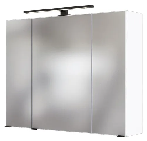 Held Möbel Spiegelschrank Luzern 80 cm weiß - Moderner Spiegelschrank für das Badezimmer, 80 cm breit und aus hochwertigem MDF, bietet viel Stauraum und ein elegantes Design.