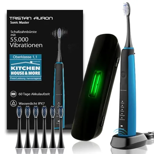 Tristan Auron Schallzahnbürste 55.000 Vibrationen, 5 Modi