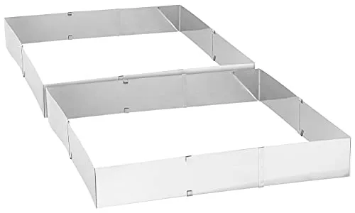 Rosenstein & Söhne Backrahmen für Pizza: 2er-Set Edelstahl-Backrahmen, verstellbar auf maximal 47 x 38 cm (Springform eckig, Backform rechteckig)