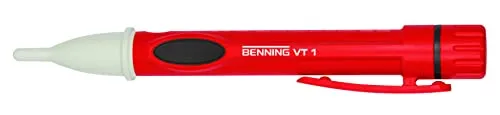 BENNING VT 1 - Berührungsloser Phasen- und Kabelbruchprüfer, ideal für die Fehlersuche bis 1000 V AC mit LED-Anzeige und Summer zur Spannungsmessung