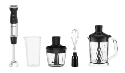 Moulinex Quickchef+, Stabmixer, Technologie mit Powelix-Klingen, Leistung 1000 W, Mixer mit Schnellmischung und leisem Modus, spülmaschinenfest, DD67L8