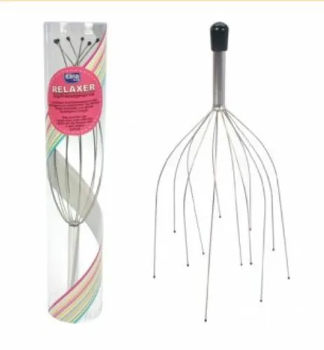 Kopfmassagespinne Metall 24cm 6 lange+6 kurze Stäbe mit Noppen 95042017