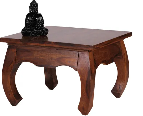 Wohnling Couchtisch Opium WL1.221 - Massivholz aus Sheesham, 60 x 40 x 60 cm - Eleganter Couchtisch aus handgefertigtem Sheesham-Massivholz, im rustikalen Landhausstil, ideal für jeden Wohnraum. Lieferung zerlegt direkt ab Werk.