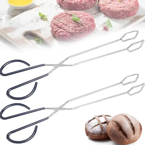 CINY 2 Stk. Grillzange, Extra Lange Scherenzange, Edelstahl Scherenzange, Kochen Küche Backen Brot Lebensmittelzange Grillzange, Brotclip, Carbonzange Feuerzange, Lebensmittelzange (16 Zoll)