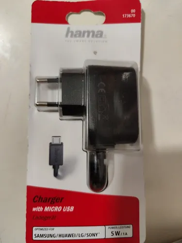 Hama Smart Ladegerät Charger MicroUSB Universal 0,9m 5W 1A Schwarz